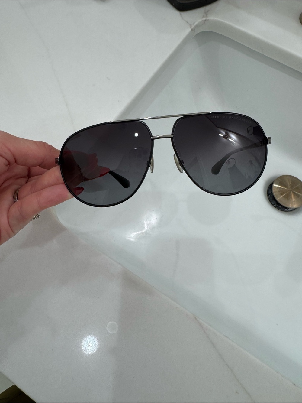 Marc Jacobs Black Gradient Aviator Sunglasses